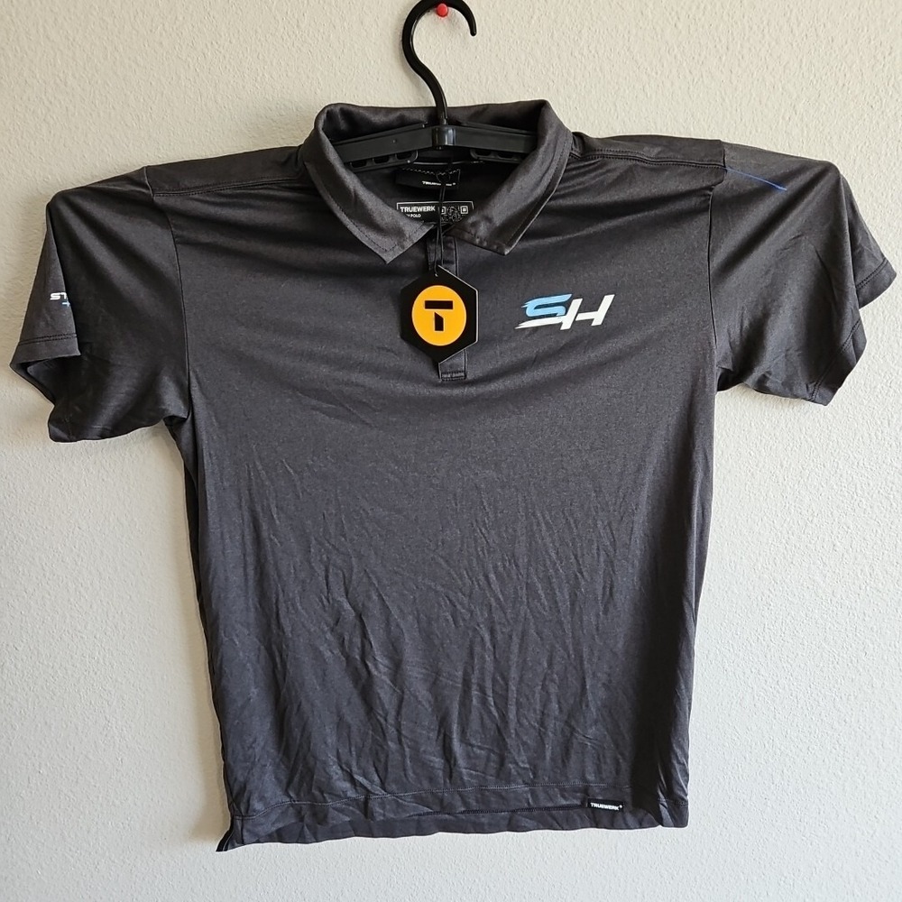 Truewerk Stewart Haas Crew Issued Polo Shirt Mens Size M Gray‎ Racing Ford NWT